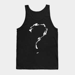 Question Mark ? Flame Black and White Modern Design Typography Tank Top